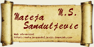 Mateja Sanduljević vizit kartica